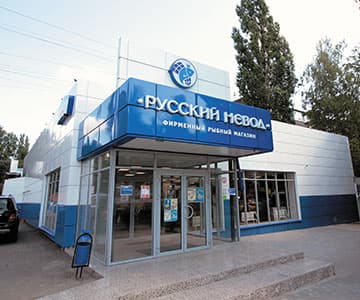 Вентилируемый фасад для сети рыбных магазинов РУССКИЙ НЕВОД, г. Липецк