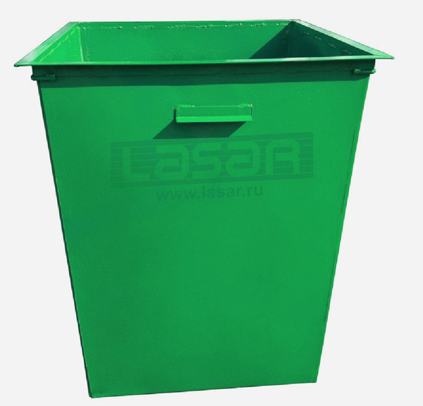 Металлический контейнер для бытовых отходов.